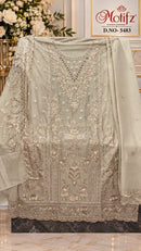 Motifz 5483 Chiffon With Embroidery Khatli Work Designer Pakistani Suit