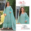 Motifz 5529 Siffon Embroidery Khatli Work Pakistani Designer Suit