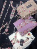 Maryams M 963 NC Moss Suit With Embroidery & Beads Worked Pakistani Suits