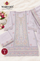 MARYAMS M 961 Ragga Chiffon Embroidered Suit With Khatli Work Designer Pakistani Suit