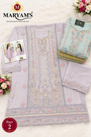 MARYAMS M 961 Ragga Chiffon Embroidered Suit With Khatli Work Designer Pakistani Suit