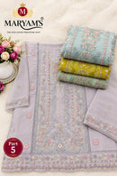 MARYAMS M 961 Ragga Chiffon Embroidered Suit With Khatli Work Designer Pakistani Suit