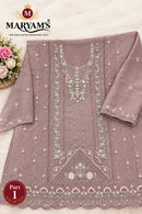 MARYAMS M 960 Ragga Chiffon Embroidered Suit With Khatli Work Designer Pakistani Suit
