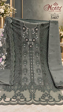 Motifz 5407 Chiffon Embroidered Khatli Work Pakistani Suit