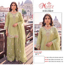 Motifz R 1560 Satin Chiffon Embroidered Khatli Work Pakistani Suit