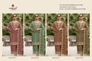 MARYAMS M 972 Gold Chiffon Embroidered Suit With Beads Worked Pakistani Suits