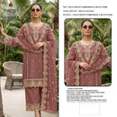 MARYAMS M 972 Gold Chiffon Embroidered Suit With Beads Worked Pakistani Suits