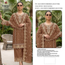 MARYAMS M 972 Gold Chiffon Embroidered Suit With Beads Worked Pakistani Suits