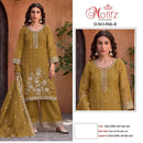 Motifz 5541 Gold Chiffon Suit With Embroidery Bits Worked Pakistani Suits