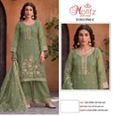 Motifz 5541 Gold Chiffon Suit With Embroidery Bits Worked Pakistani Suits