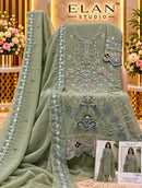 Elan E 69 Chiffon Heavy Embroidered Suit With Handwork & Cutworked Pakistani Suits