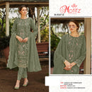 Motifz 5247 Crunchy Fabric Embroidered Khatli Work Designer Suit