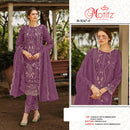 Motifz 5247 Crunchy Fabric Embroidered Khatli Work Designer Suit