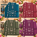 Motifz 5247 Crunchy Fabric Embroidered Khatli Work Designer Suit