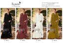 Serine S 989 Pure Chiffon Silk Heavy Embroidered Suit With Appliqué & Crystal Khatli Work Suits