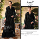 Serine S 989 Pure Chiffon Silk Heavy Embroidered Suit With Appliqué & Crystal Khatli Work Suits