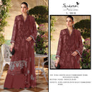 Serine S 989 Pure Chiffon Silk Heavy Embroidered Suit With Appliqué & Crystal Khatli Work Suits