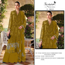 Serine S 989 Pure Chiffon Silk Heavy Embroidered Suit With Appliqué & Crystal Khatli Work Suits