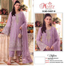 Motifz 5497 Chiffon Suit With Embroidery & Khatli Worked Pakistani Suits
