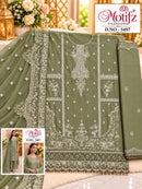 Motifz 5497 Chiffon Suit With Embroidery & Khatli Worked Pakistani Suits