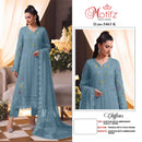 Motifz 5463 Chiffon Suit With Embroidery & Khatli Worked Pakistani Suits
