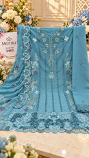 Motifz 5463 Chiffon Suit With Embroidery & Khatli Worked Pakistani Suits