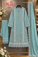 Motifz R 1541 Chiffon Suit With Embroidery & Khatli Worked Pakistani Suits