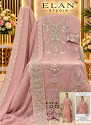 ELAN E 70 Chiffon Heavy Embroidered Suit With Handwork & Cutworked Pakistani Suits