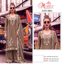 Motifz 5482 Gold Chiffon Embroidered Bits Work Designer Pakistani Suits