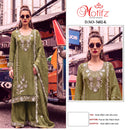 Motifz 5482 Gold Chiffon Embroidered Bits Work Designer Pakistani Suits
