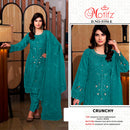 Motifz 5194 Crunchy Fabric With Embroidery & Khatli Work Suit Collection