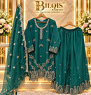 Bilqis B 293 Heavy Chiffon Beads Embroidered Designer Readymade Suit