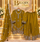 Bilqis B 293 Heavy Chiffon Beads Embroidered Designer Readymade Suit