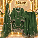 Bilqis B 293 Heavy Chiffon Beads Embroidered Designer Readymade Suit
