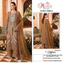 Motifz 5548 Gold Siffon Suit with Embroidery Khatli Work & Back Worked Pakistani Suits