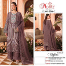 Motifz 5548 Gold Siffon Suit with Embroidery Khatli Work & Back Worked Pakistani Suits