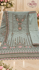 Motifz 5559 Chiffon Suit With Embroidery Khatli Work Premium Unstitched Suit Collection