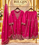 Bilqis B 279 Chinon Heavy Beads Embroidered Designer Suit Collection Molisha Fashion Hub
