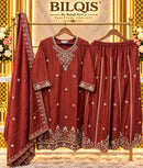 Bilqis B 279 Chinon Heavy Beads Embroidered Designer Suit Collection Molisha Fashion Hub