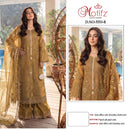 Motifz 5553 Gold Chiffon Suit With Embroidery Khatli Work Premium Unstitched Suit Collection