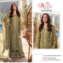 Motifz 5553 Gold Chiffon Suit With Embroidery Khatli Work Premium Unstitched Suit Collection