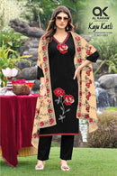 Al Karam Kaju Katli Rayon Fancy Work Ladies Designer Suit