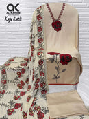 Al Karam Kaju Katli Rayon Fancy Work Ladies Designer Suit