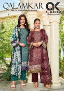 Al Karam Qalamkar Cotton Digital Print With Fancy Work Suit
