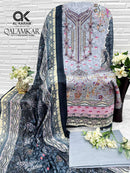 Al Karam Qalamkar Cotton Digital Print With Fancy Work Suit