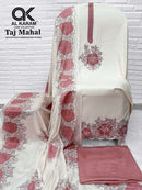 Al Karam Taj Mahal Rayon Fancy Embroidered Designer Suit