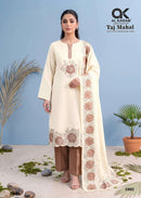 Al Karam Taj Mahal Rayon Fancy Embroidered Designer Suit