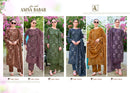 Alok Suits Amna Babar Cotton Foil Print Fancy Embroidered Suits