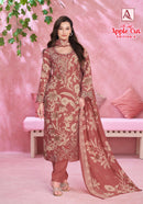 Alok Suits Apple Cut Edition 4 Viscose Foil Print Suit With Fancy Embroidery Work