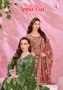 Alok Suits Apple Cut Edition 4 Viscose Foil Print Suit With Fancy Embroidery Work